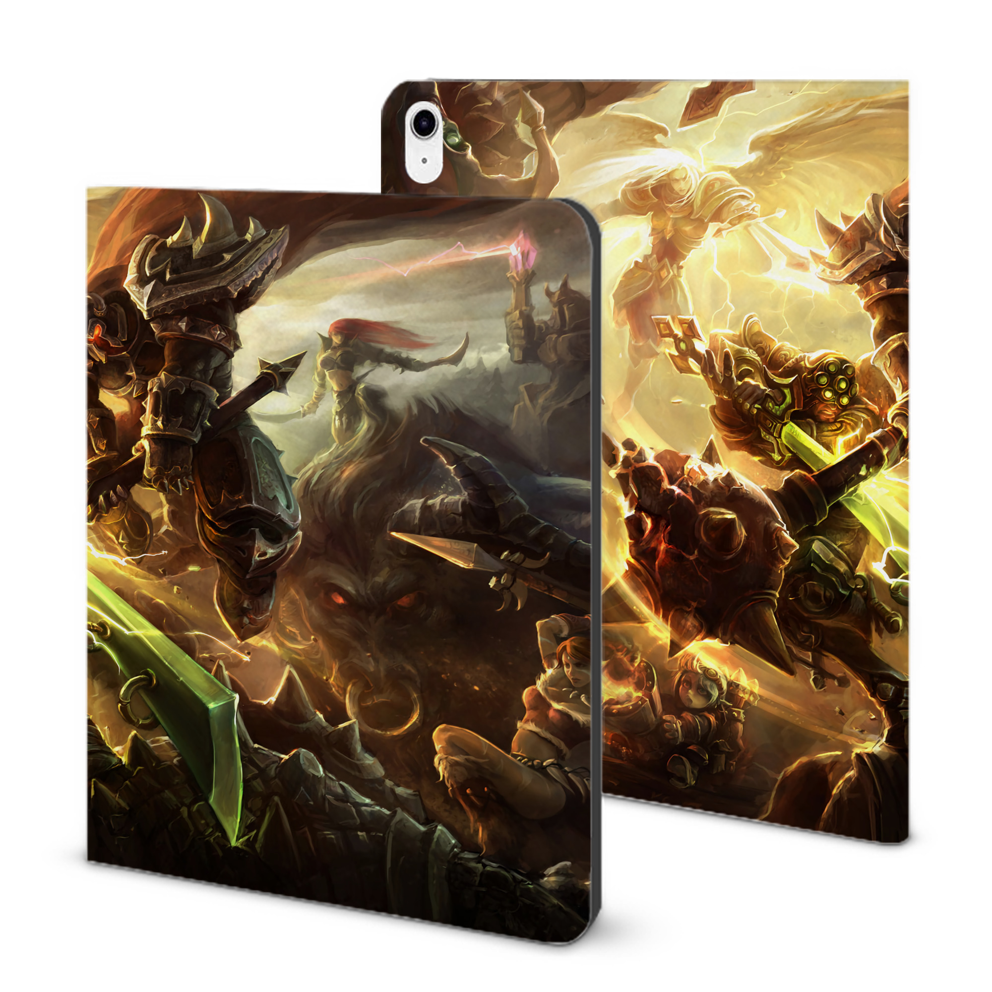 （画像用） リーグ・オブ・レジェンド League of Legends LOL IPad ケース ブック型 PUレザー TPU 耐衝撃 軽量 薄型 ペン収納なし 全面保護 IPad 各モデル対応
